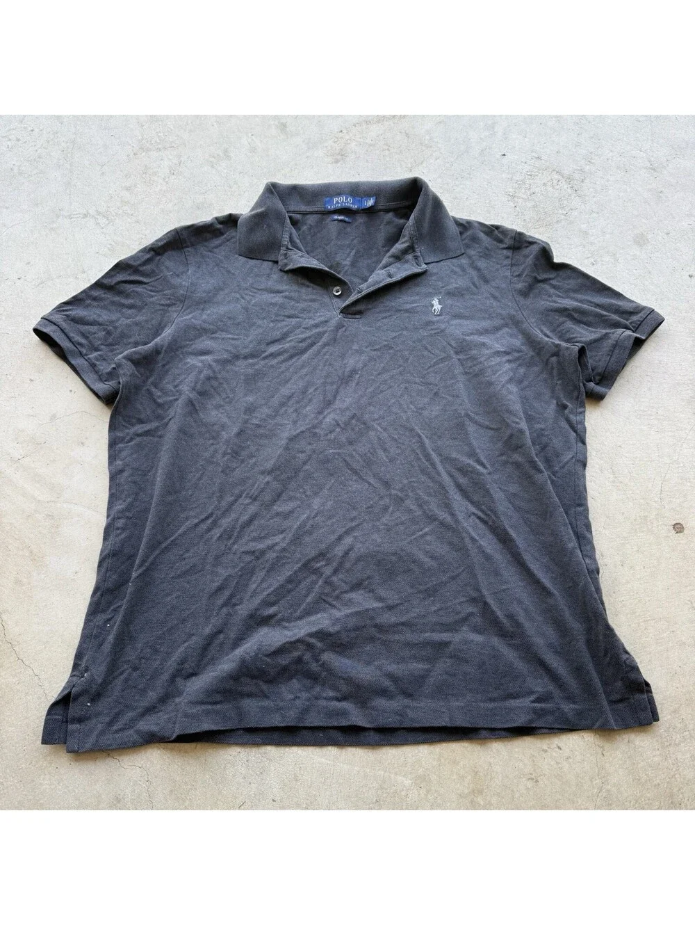Polo Ralph Lauren Mens Classic Fit Gray Mesh Polo Shirt Red Pony Size L